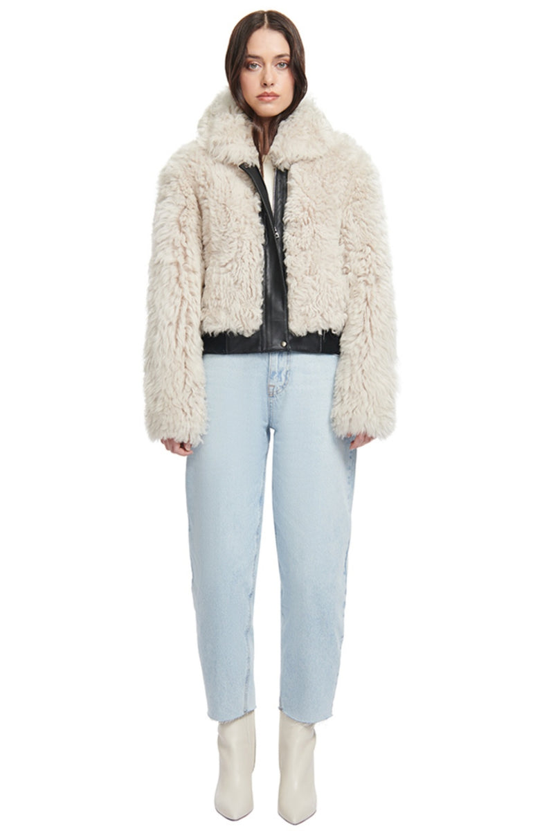 ジャケット・アウター think fur Curly Fur 2way Collar Jacket THINK FUR Curly Fur 2wayCollarJacket
